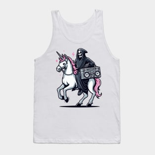 grim reaper music lover ride unicorn Tank Top